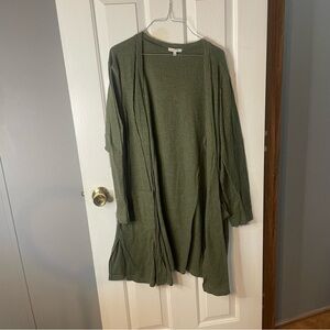 Maurices Forest Green Knit Cardigan 2x used with pockets